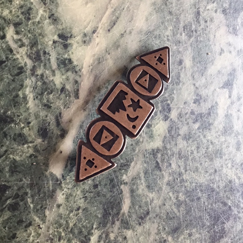 Pin Sterling Silver Moon and Star Arrow